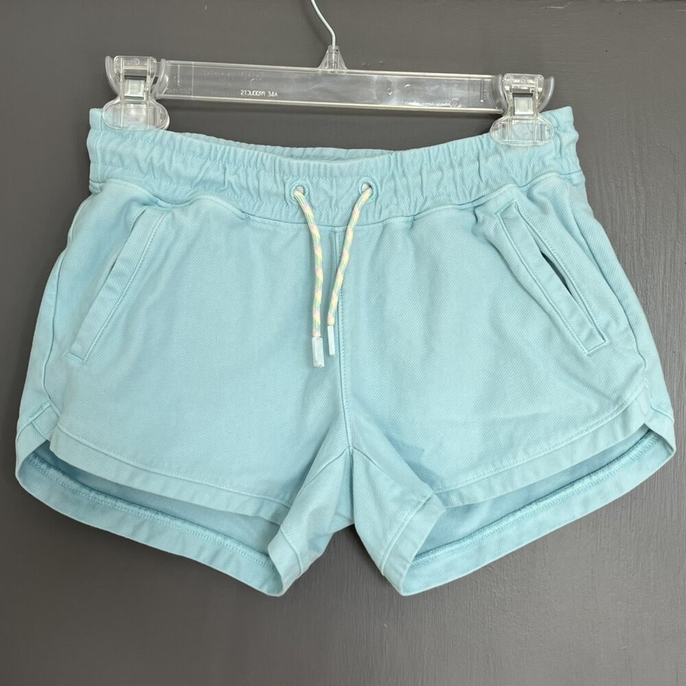 Athleta Girl All Play Farallon Shorts Large L/12 Grotto Blue Pockets Drawstring